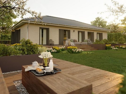 Der Bungalow 131 mit modernem Grundriss und Gartenzugang – barrierefrei und mit Platz für die ganze Familie