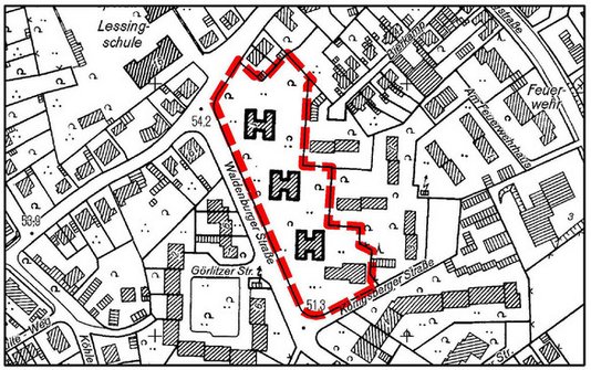 Lageplan Neubaugebiet Waldenburger Strasse